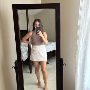 American Eagle Outfitters Cream Corduroy Mini Skirt with built in shorts